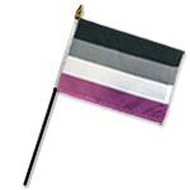 Asexual 4" x 6" Stick Flag