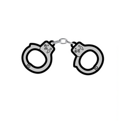 Enamel Pin: Handcuffs - Grey/Black