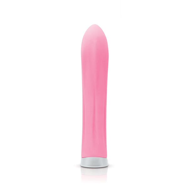 NS Novelties Luxe Honey vibrator in pink silicone with a tapered tip and silver base