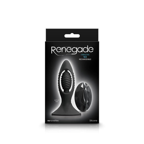 NS Novelties Renegade Vibrating V2 rechargeable anal plug in black box packaging with remote
