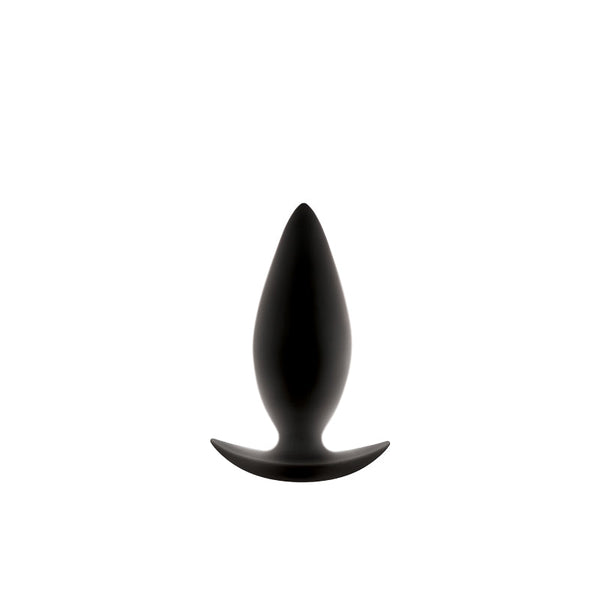 Renegade Spade Medium black silicone anal plug, tapered tip with flared base