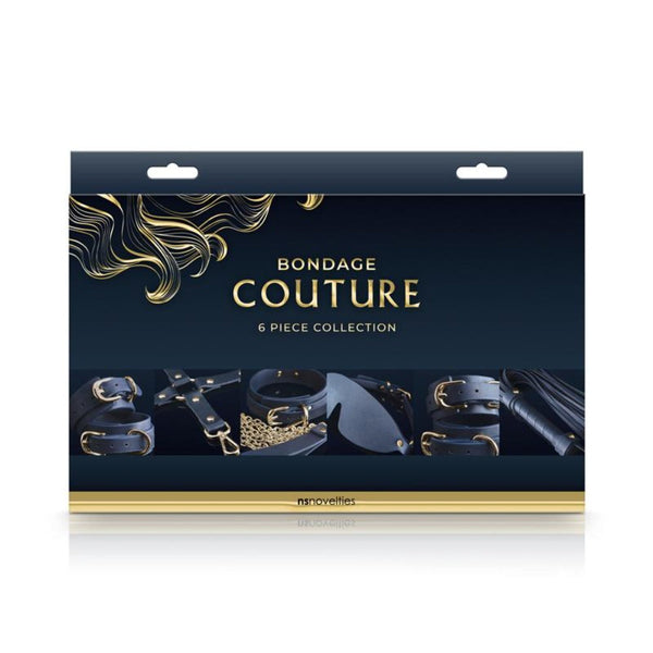 Bondage Couture 6 Piece Collection navy and gold packaging by NS Novelties