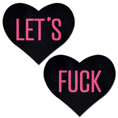 Let's Fuck Heart Pastease - Pink on Blk