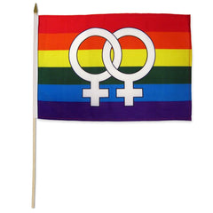 Rainbow Double Venus StickFlag 12" X 18*