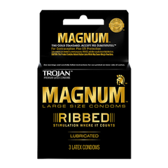 Trojan Magnum Lubricated Ribbed - 3 pk