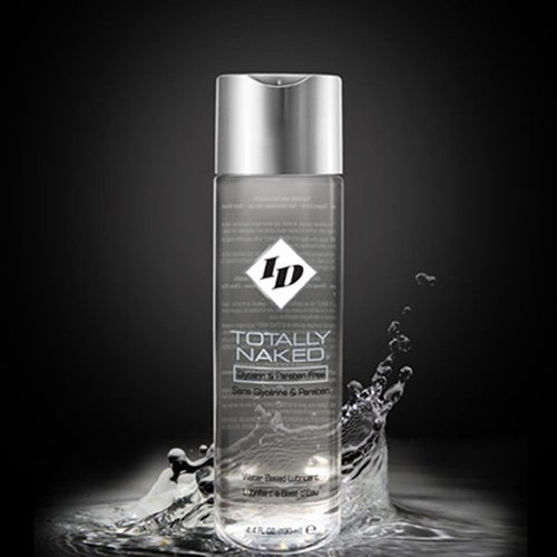 ID Totally Naked water-based lubricant 4.4 oz clear bottle with silver pump cap
