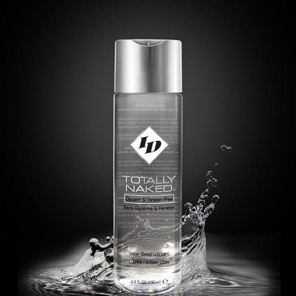 ID Totally Naked water-based lubricant 4.4 oz clear bottle with silver pump cap