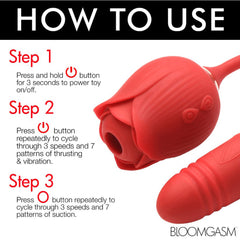 XR Romping Rose Suction Vibrator with Thrusting Egg, view 11