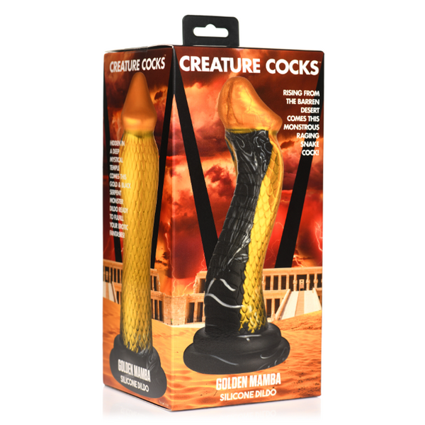 Golden Mamba Snake Silicone Dildo