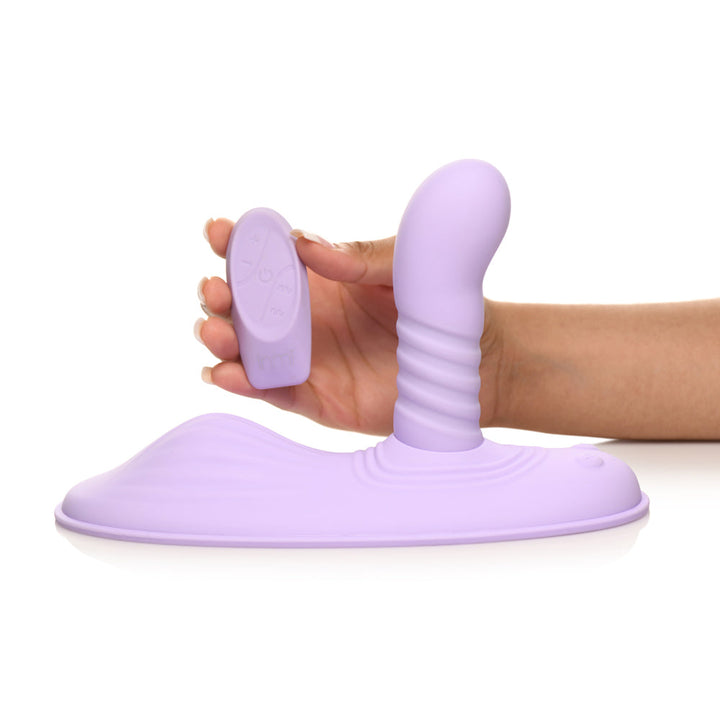 XR Thrust 'N' Grind Thrusting Grinding Pad Vibrator with Remote – purple silicone pad with thrusting shaft