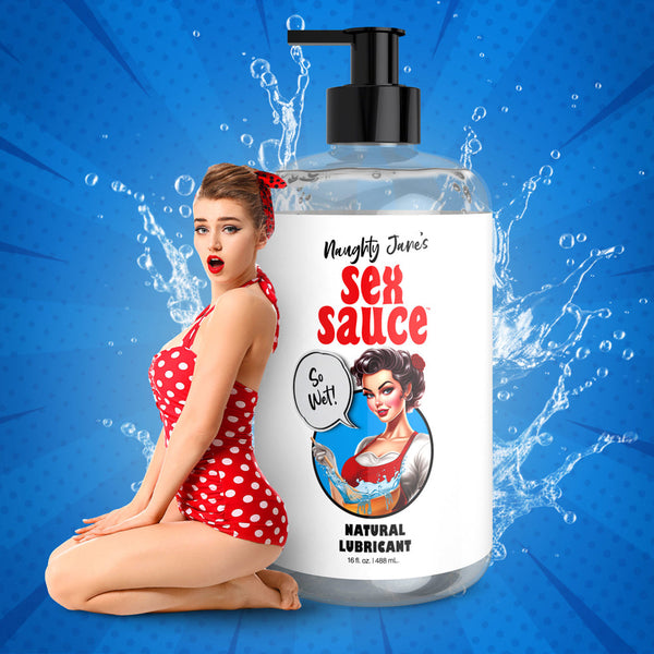 XR Naughty Jane's Sex Sauce Natural Water-Based Lube – 16 oz clear lube bottle