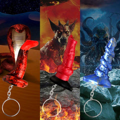 Creature Cocks Mini Silicone Keychain Set – Hell-Hound, Lord Kraken and King Cobra mini dongs