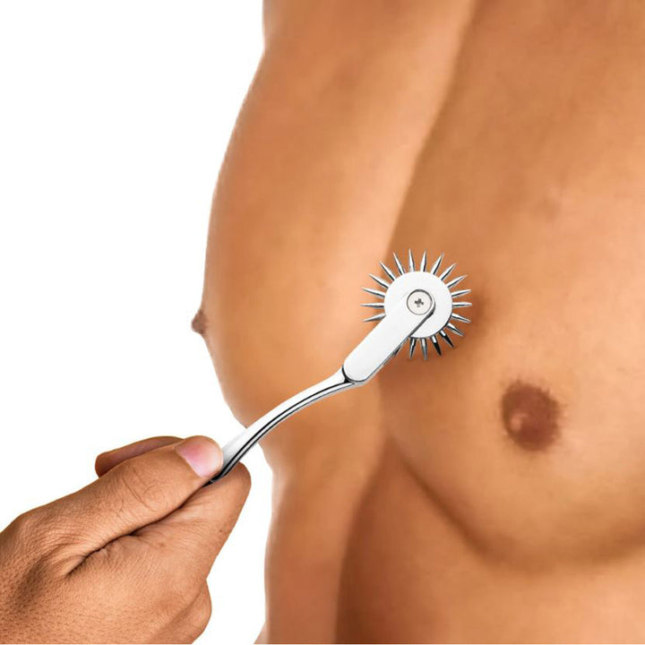 Master Series Wartenberg Wheel – silver stainless steel pinwheel with zinc alloy handle