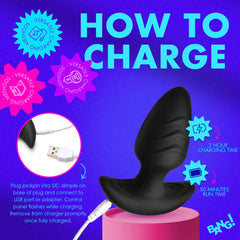 XR Rotating Vibrating Silicone Butt Plug with Remote, view 11