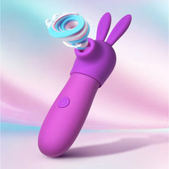 XR Bunny Sidekick Suction Clitoral Stimulator – pink suction toy with a silicone bunny-shaped sleeve