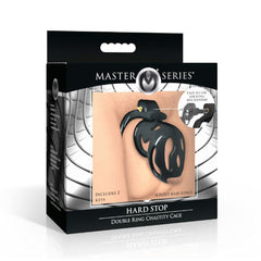Master Series Hard Stop Double Ring Chastity Cage, view 14