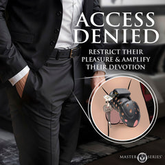 XR Lock Down Locking Chastity Cage with 4 Rings, view 12