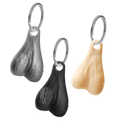 XR Big Nuts Novelty Keychain Set of 3 – dark, light and silver novelty keychains