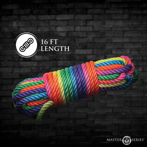 Master Series rainbow shibari rope 16 ft, view 8