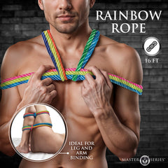 Master Series rainbow shibari rope 16 ft, view 3