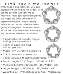 Zero Toler-Three Amigos Beaded Rings 3pc