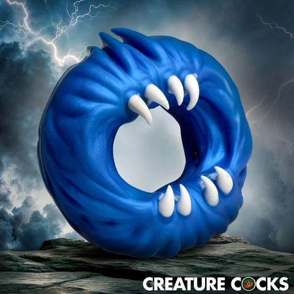 Creature Cocks Venom Loop Silicone Cock Ring – twilight blue ring with soft silicone fangs