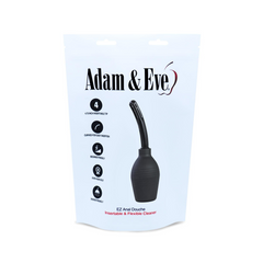 Adam & Eve EZ Anal Douche front packaging showing product features and curved tip