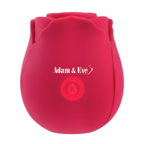 Adam & Eve Ravishing Suction Rose clitoral stimulator in deep red body-safe silicone
