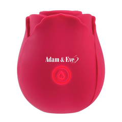 Adam & Eve Ravishing Suction Rose clitoral stimulator in deep red body-safe silicone