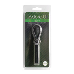 Adore U Höm cockring set in retail blister packaging showing lasso design detail