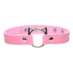 Kinky Kitty Ring Slim Choker - Pink