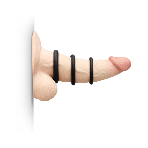 All three Snug Ring Lite rings worn together on a realistic model showing fit and sizing