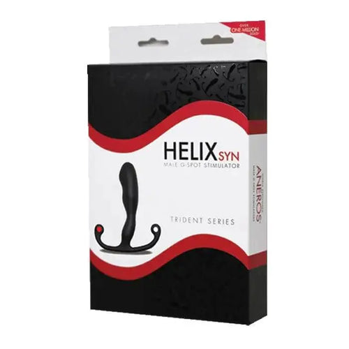 Aneros Helix Syn Trident prostate massager in black retail box packaging