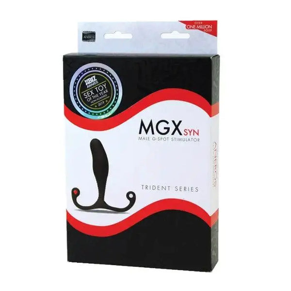 Aneros MGX Syn Trident Prostate Massager black box packaging, award-winning design