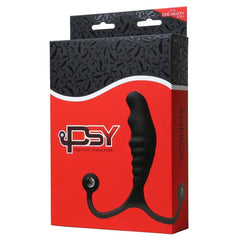 Aneros PSY Prostate Stimulator black silicone massager shown in retail box packaging
