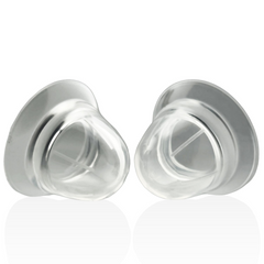 Angled bottom view of Nano Nips silicone nipsuckers highlighting springy grip suction cup