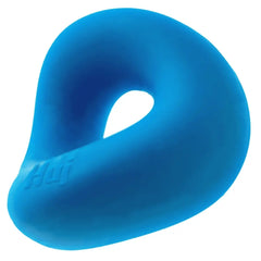 Angled view of FORM cock ring highlighting its warp shape and open center