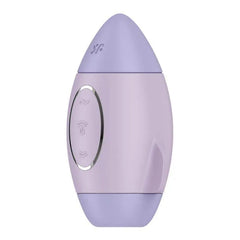 Angled front view highlighting oval silver-rimmed control panel and matte silicone texture