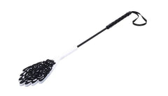 Angled view of Lace Silicone Crop showing ornate tip detail and full handle length