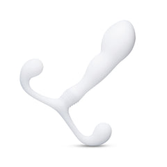 Angled overhead view of white P-Spot Slim X showing tapered tip and dual curl arm placement