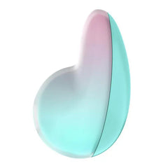 Angled side profile of Pixie Dust vibrator displaying smooth gradient pastel silicone body shape