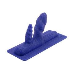 Angled view of Two-Nicorn showing spiral and ridged textures along both insertable shafts