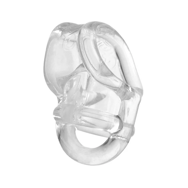 Annex clear TPR cock ring angled side view highlighting flexible oval shaft loop and lower ring
