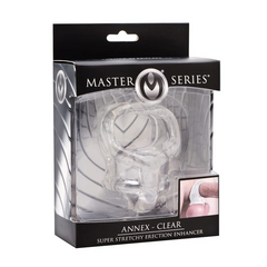 Annex Super Stretchy Erection Enhancer in retail box showing clear silicone multi-ring construction