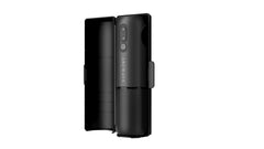 Arcwave Orbit stroker displayed open in its clam-shell storage case, side profile view