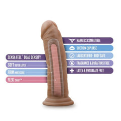 Au Naturel dual-density dildo cross-section showing soft outer layer and firm inner core