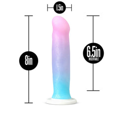 Avant D17 Lucky with dimension labels: 8in total length, 6.5in insertable, 1.5in width