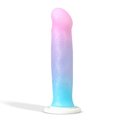 Avant D17 Lucky standing upright showing full sparkly gradient from pink tip to aqua blue base