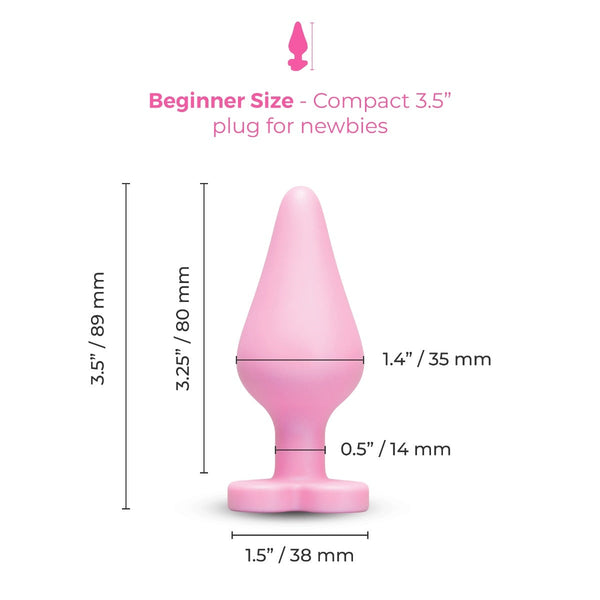 B-Mine anal plug with dimension measurements showing 3.5 inch total length