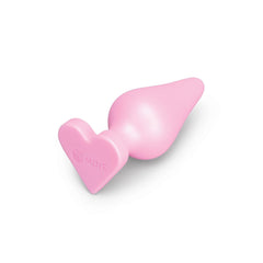B-Mine beginner anal plug lying flat showing heart-shaped base with brand detail